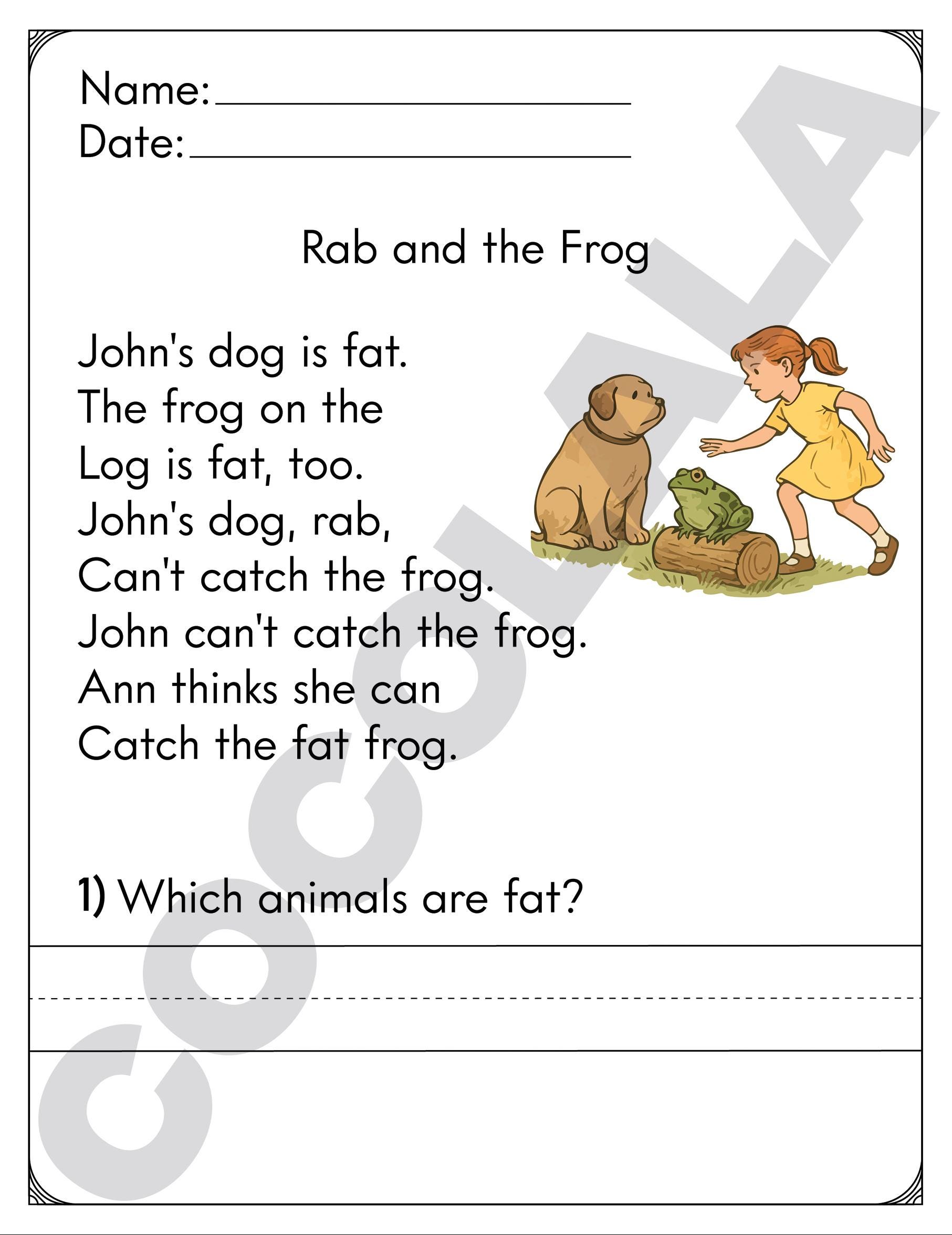 30 Reading Comprehension Worksheets Printable | Kindergarten First ...