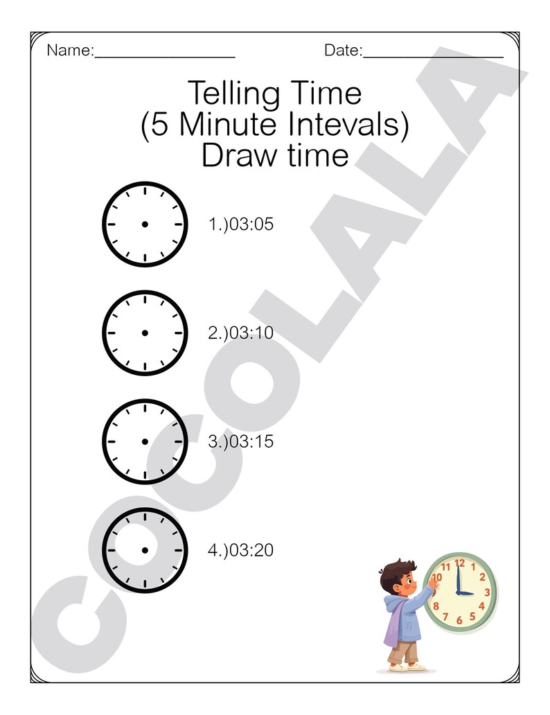 May include: A collection of 70 Math Grade 3 worksheets focused on time and calendar concepts. The worksheets feature exercises on time phrases, calendar months, and telling time in 5-minute intervals. The pages are white with black text.