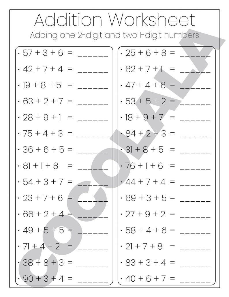 3rd Grade Addition Math Worksheets 170 Pages | Grade 3 Addition, Summer ...