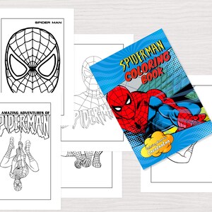 Spiderman 42 Pages Kids Coloring Book | Instant Download PDF Coloring ...
