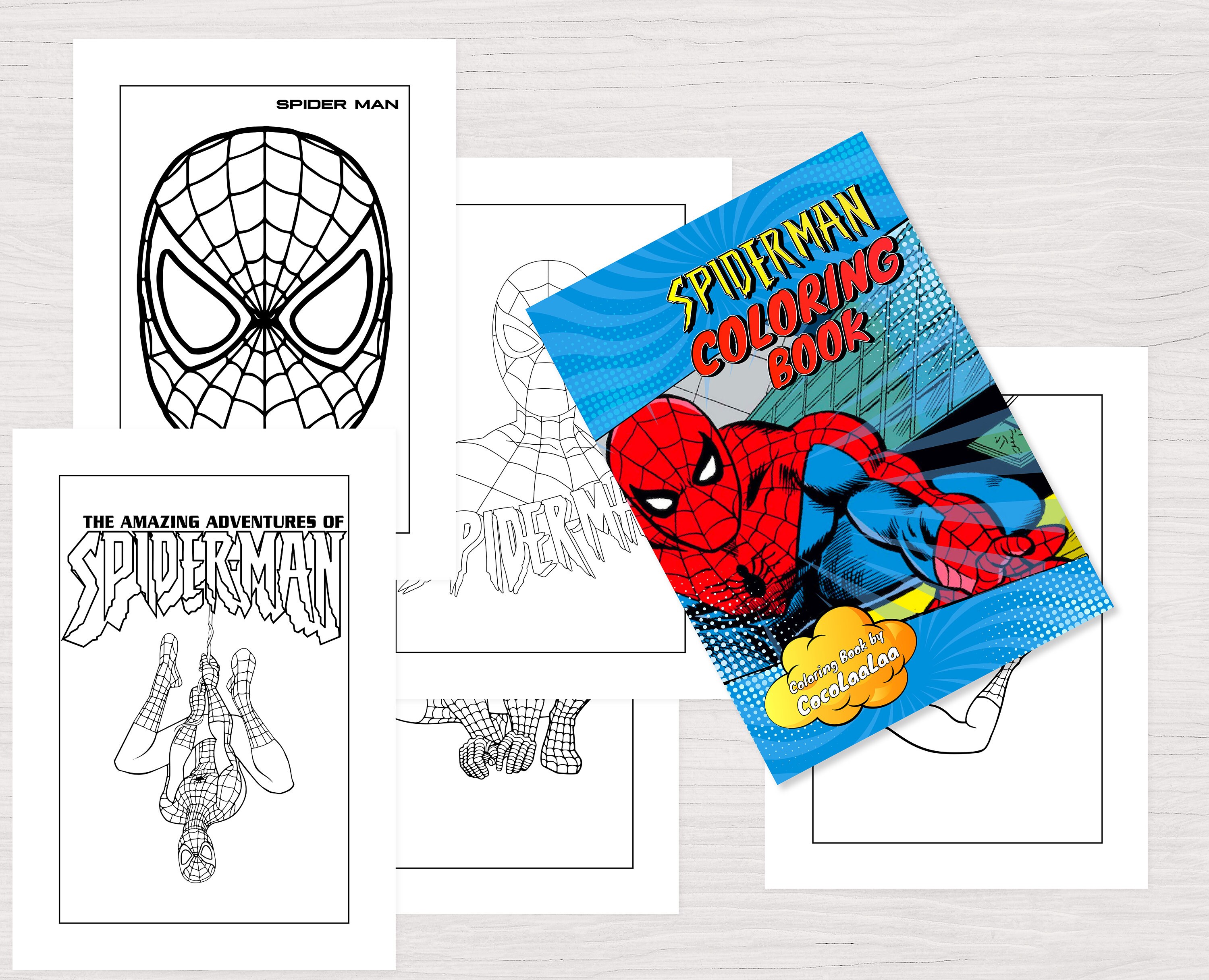 Spiderman 42 Pages Kids Coloring Book Instant Download PDF - Etsy