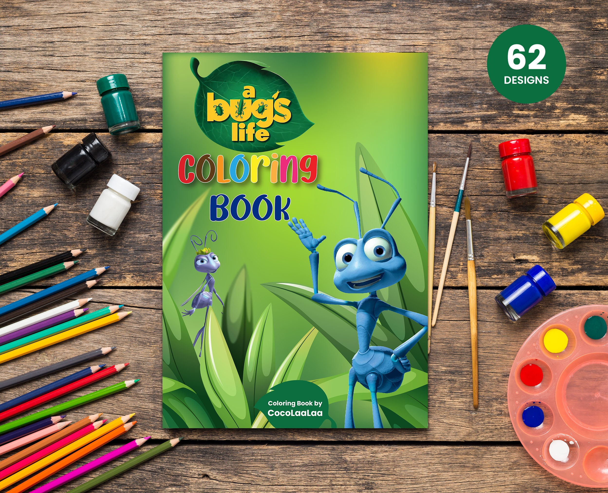A Bug's Life 62 Designs Kids Coloring Book Instant Etsy