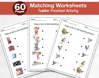 Printable Matching Worksheets for Kids | Preschool & Kindergarten Activity Pages | Match the Picture | Visual Practice | PDF Download