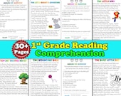 1st Grade Reading Comprehension Worksheets, 31 First Grade Story Reading Book, Homeschool Comprehensive Reading Practice Book with Questions