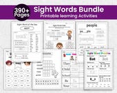 390+ Sight Words Bundle Worksheets | Reading & Spelling Practice, Word Building, Dab and Trace | Preschool Kindergarten PDF