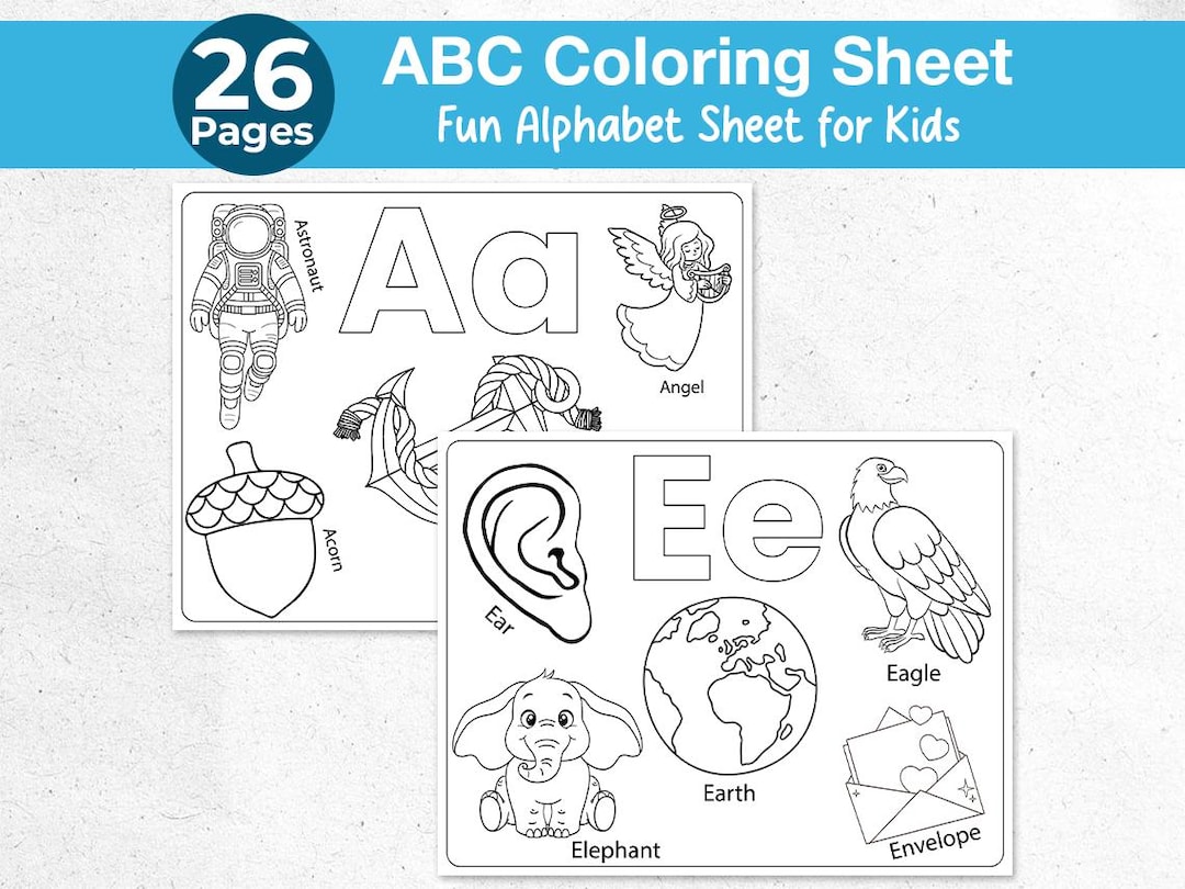 Alphabet ABC Coloring Pages for Preschool 15 Pages | Letter Tracing ...