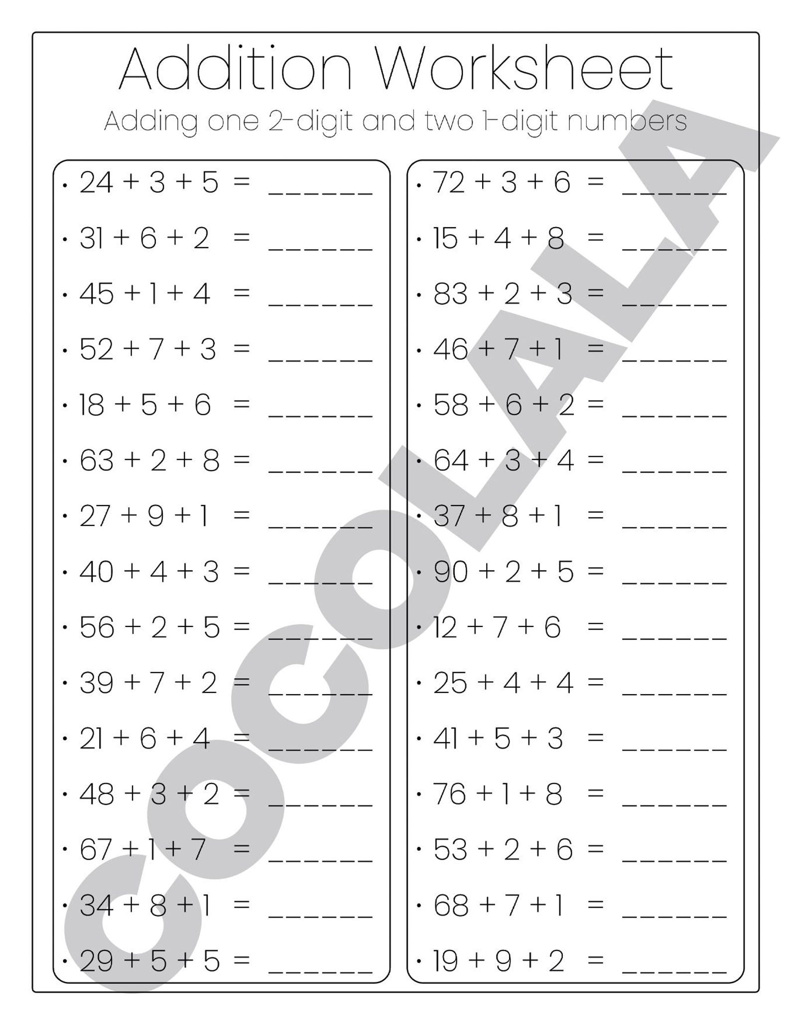 3rd Grade Addition Math Worksheets 170 Pages | Grade 3 Addition, Summer ...