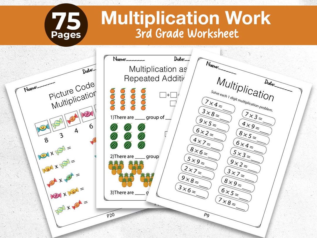 3rd Grade Multiplication Workbook | Times Tables & Single-digit Math ...