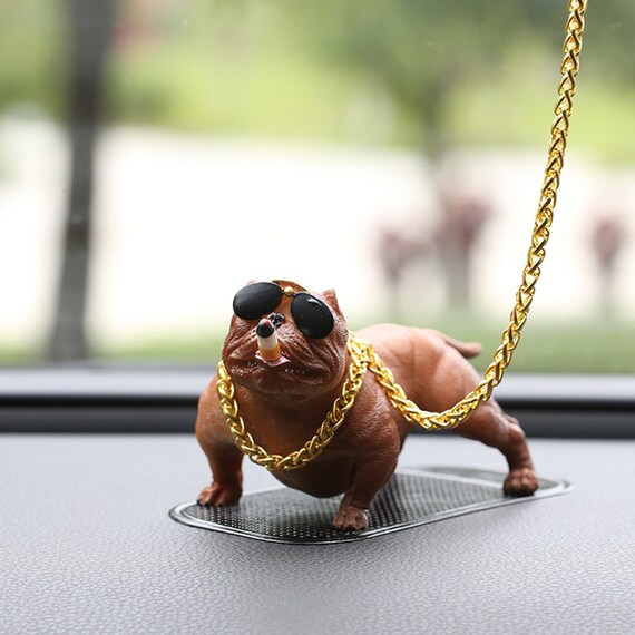 Bully Dog Car Dashboard Decoration, Resin Bulldog Pitbull Figure