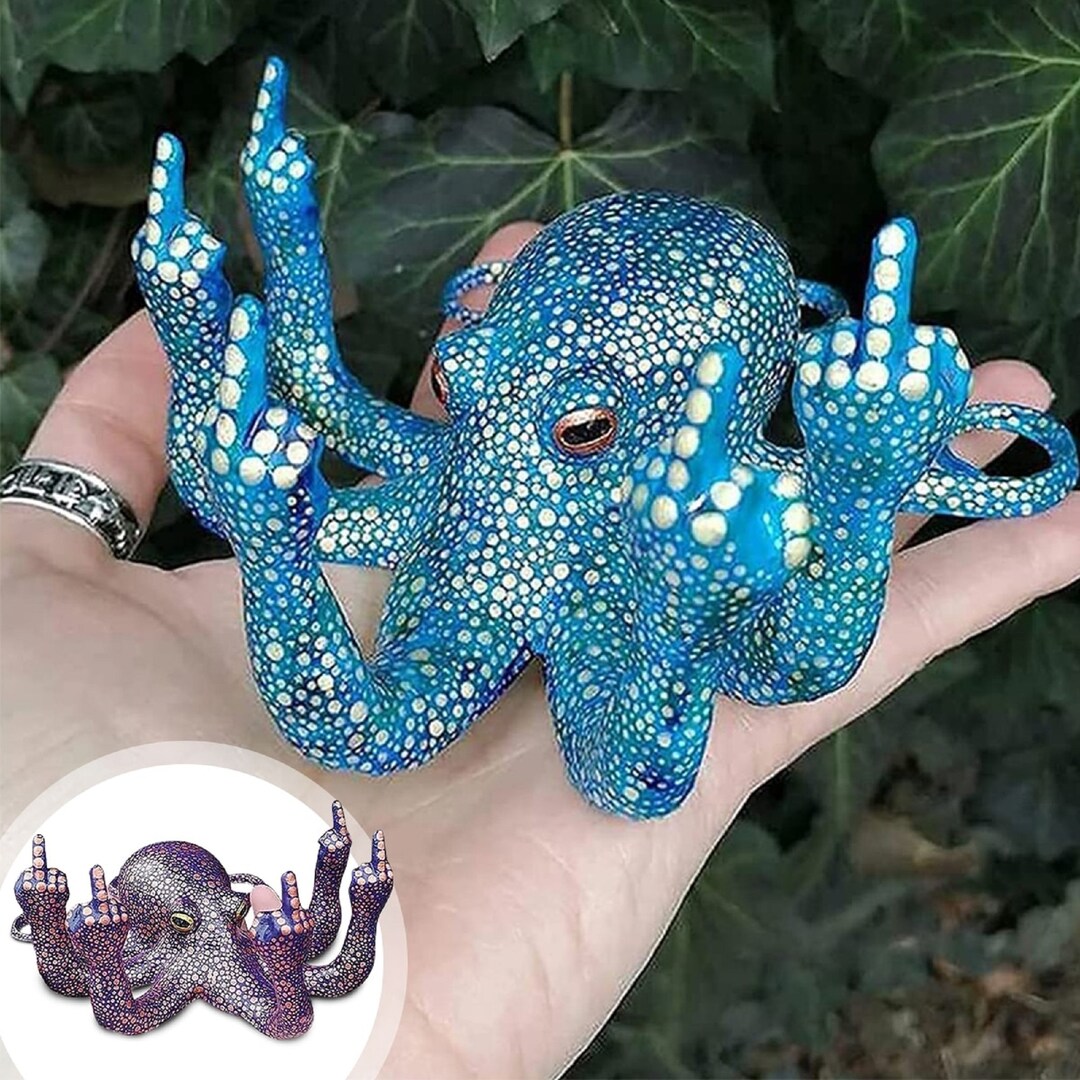 Middle Finger Octopus Statue Prank Resin Garden Octopus - Etsy