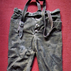 Vintage, Austrian traditional leather pants, volume at the waist 104 cm