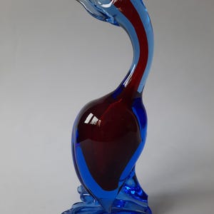 Swan Figure Made of Colored Heavy Italian Murano Glass