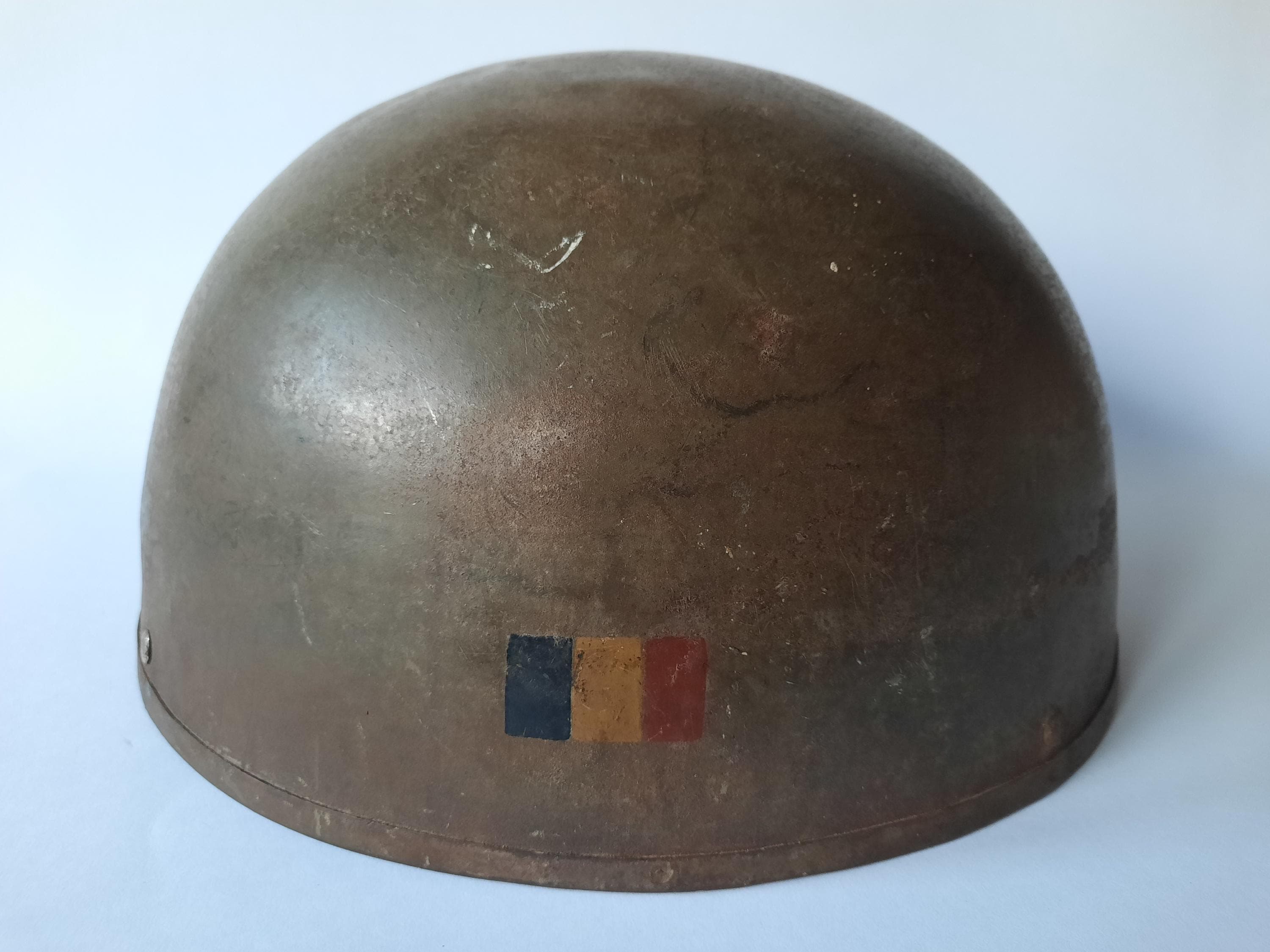 米軍 M1 ヘルメット シェル ビンテージ WW2 米軍・M-1ヘルメット/MP仕様（スチール製シェル/プラ製