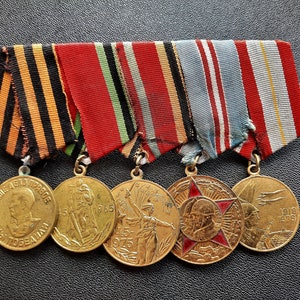 USSR-Set 5 Medals - Military WW2 Veteran Awards