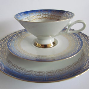 Vintage porcelain Tea Trio BAREUTHER WALDSASSEN BAVARIA