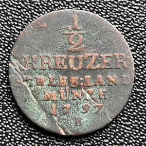 German States Prussia, 1/2 Kreuzer, 1797 Friedrich Wilhelm II