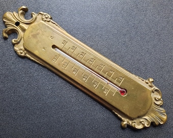 Vintage Bronze Thermometer