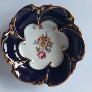 Vintage porcelain plate 14,5 cm. JLMENAU - ECHT KOBALT