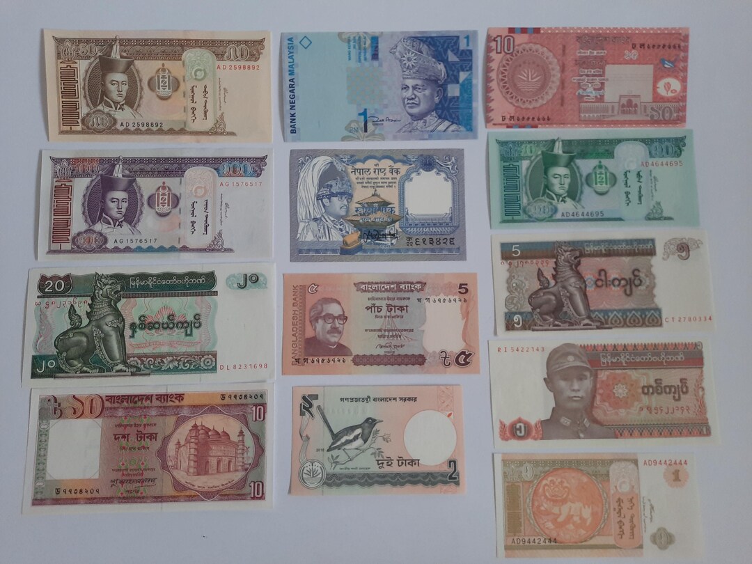 Set of Asian Banknotes - Etsy