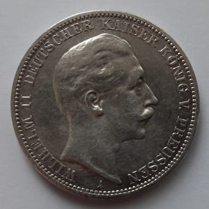 Germany Prussia 3 Mark 1911 Wilhelm 2 Silver