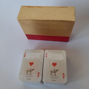 Coppia di mazzi di carte da gioco in miniatura PIATNIK WIEN, vintage del 1971, mai aperti