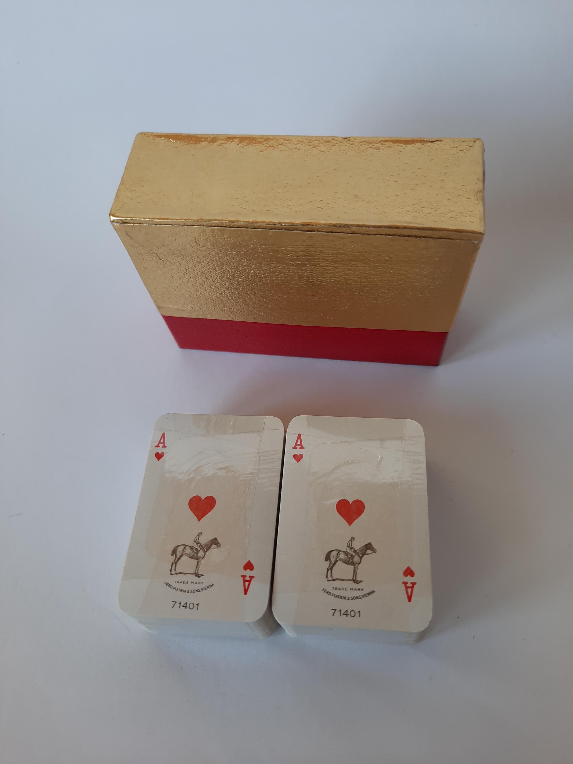 Vintage 1971 Pair of Unopened Decks of Miniature Playing Cards PIATNIK WIEN