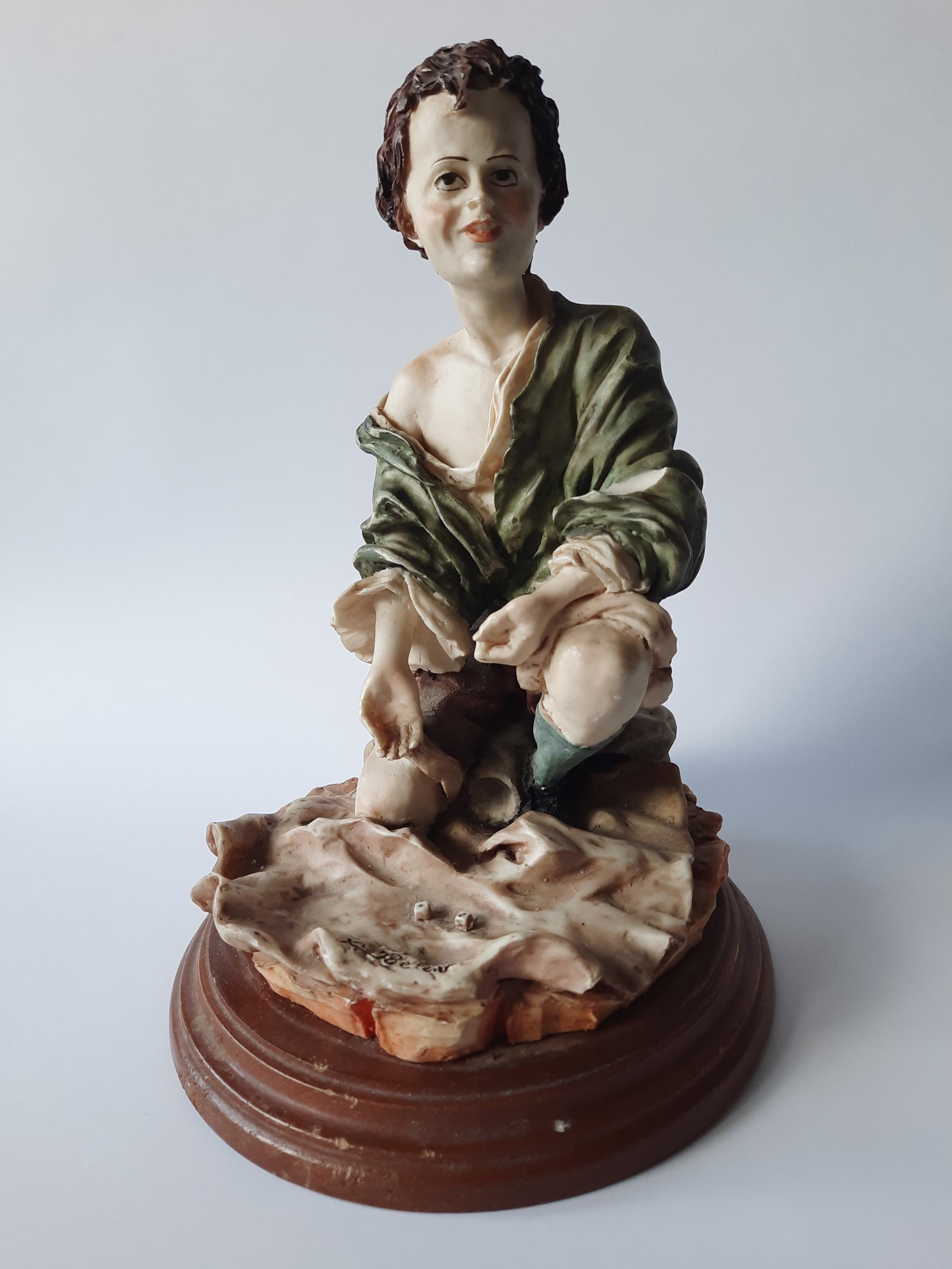 A.Belcari イタリア 陶磁器人形 Vintage Figurine Hand Painted Italy A. Belcari - Boy With Dice - Etsy