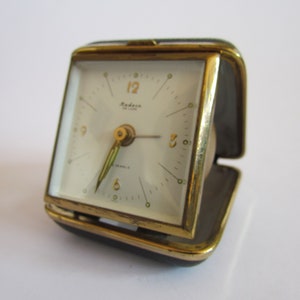 Vintage Mechanical Travel Alarm Clock MODERN de luxe 2 JEWELS