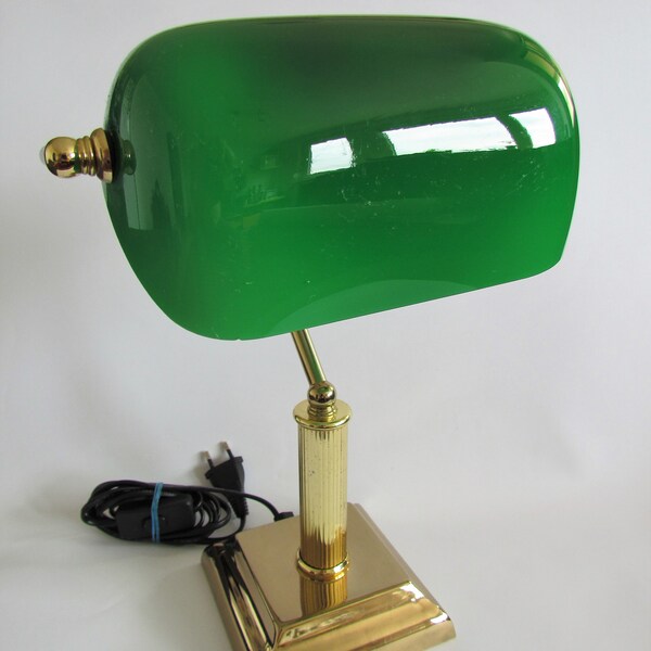 Lampe de banque vintage, hauteur 37 cm