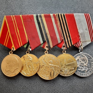 USSR-Set 5 Medals - Military WW2 Veteran Awards