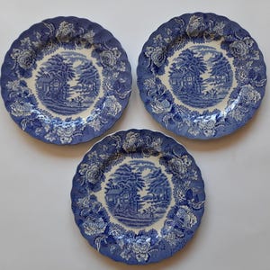 Vintage Set of 3 plates ENOCH WOODS English Scenery