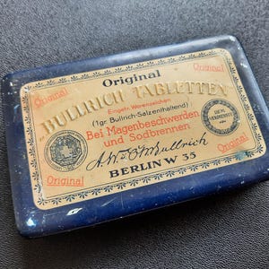 Vintage Blech-Pillendose - Bullrich-Tabletten 12х7.5 cm