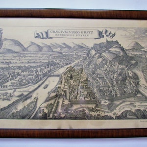 engraving craft card GRAECIUM VULGO GRATZ 1635 г.