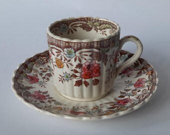 1930年代の陶器製コーヒーカップ2個セット、アンティーク、コレクター 