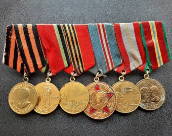 USSR-Set 6 Medals - Military WW2 Veteran Awards
