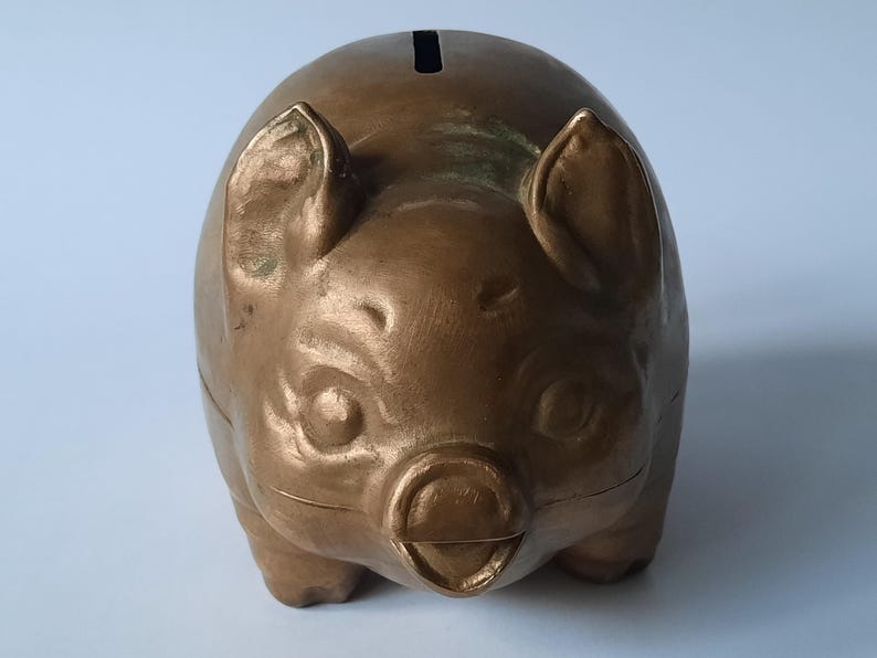 Vintage Bronze Piggy Bank image 2