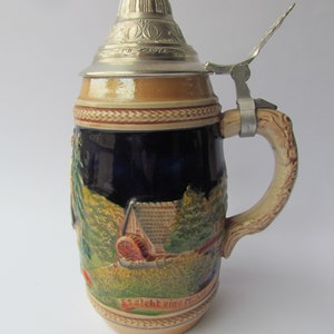Vintage German 0.5 liter mug with lid