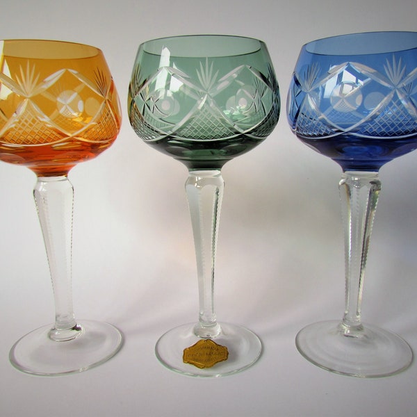 Set of Crystal glasses, MUNDGEBLASEN  KRISTALLGLAS