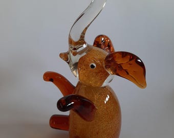 Vintage Italian Elephant Figurine Made from Heavy Venetian Murano Glass h-23 cm
