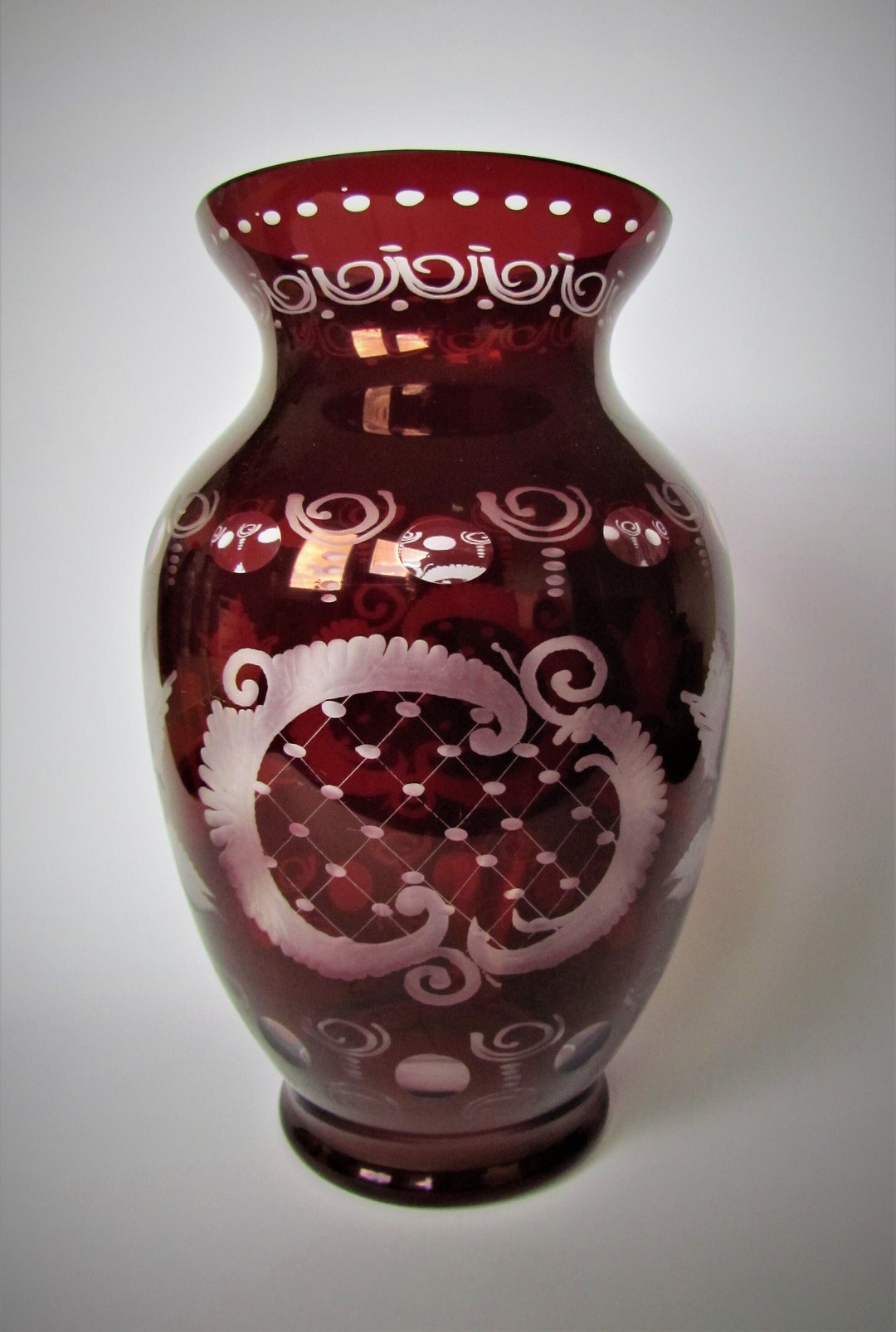 Vintage Czech Bohemian Glass Ruby Red - Etsy