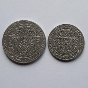 コインセット - モロッコ 50 サンチーム + 1 フラン - 1921/1924