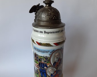 Germany - Beer Mug 0.7 l with Tin Lid - in Memory of service in the Army