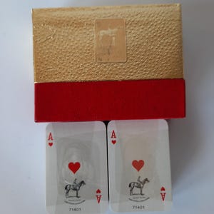 Coppia di mazzi di carte da gioco in miniatura PIATNIK WIEN, vintage del 1971, mai aperti