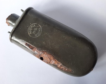 Great War - Field Steel Enamelled Flask AUSTRIA 1916 WERKE
