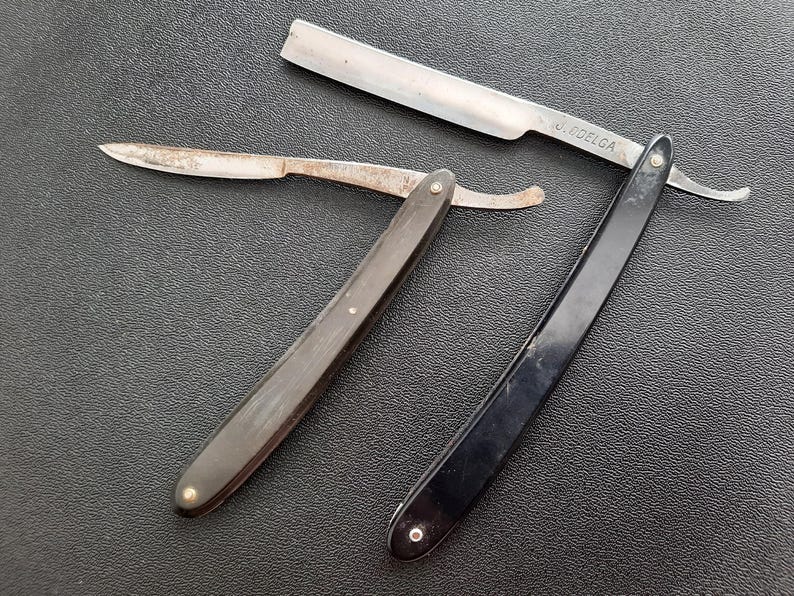 Vintage Pair of Straight Razors - Etsy