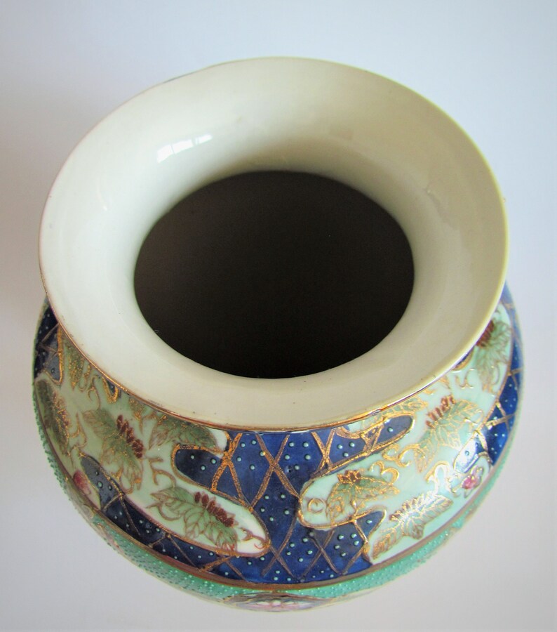 Vintage Chinese Vase 30 Cm. Porcelain Hand Painted Etsy
