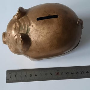Vintage Bronze Piggy Bank image 8