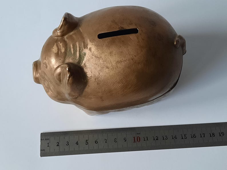 Vintage Bronze Piggy Bank image 8
