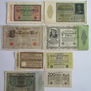 Germany - Lot of 8 Vintage Banknotes