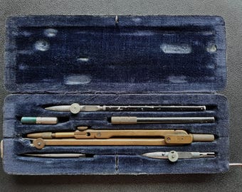 Vintage technical drawing tool set